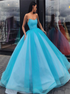 Ball Gown Sweetheart Tulle Pleats Prom Dresses LBQ3868